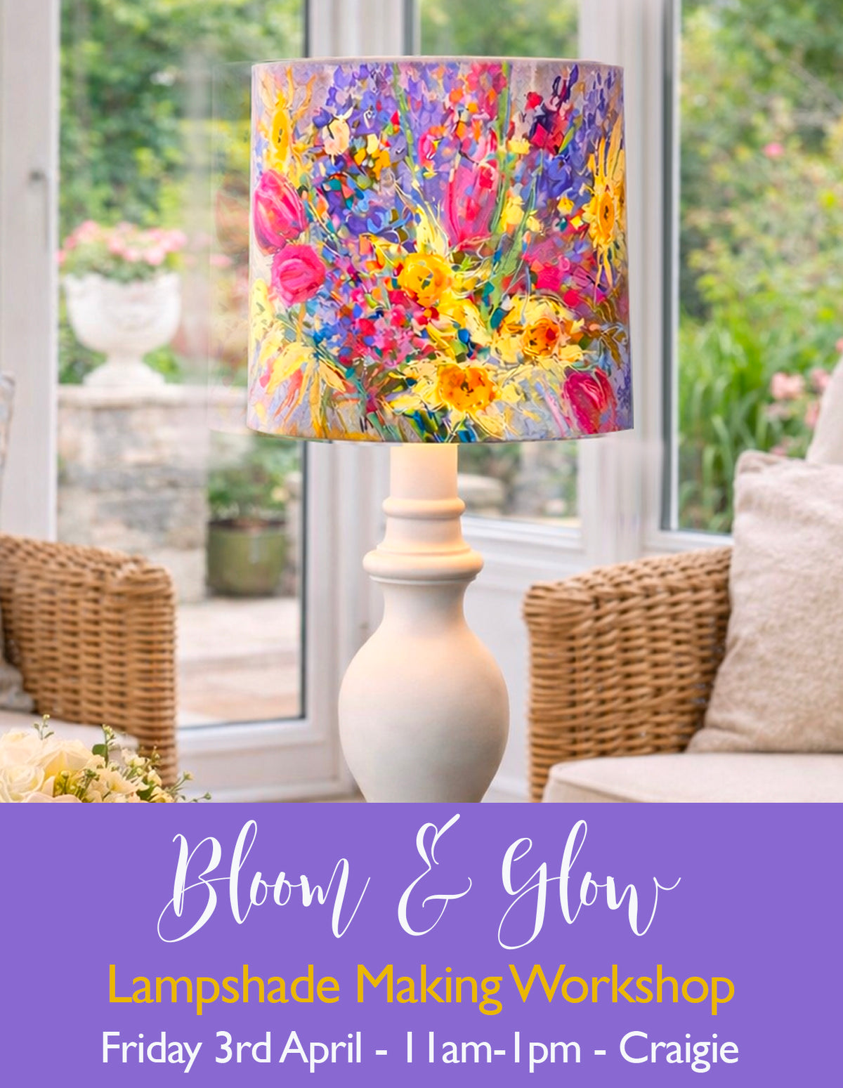 Bloom & Glow - make a spring floral 20cm lampshade