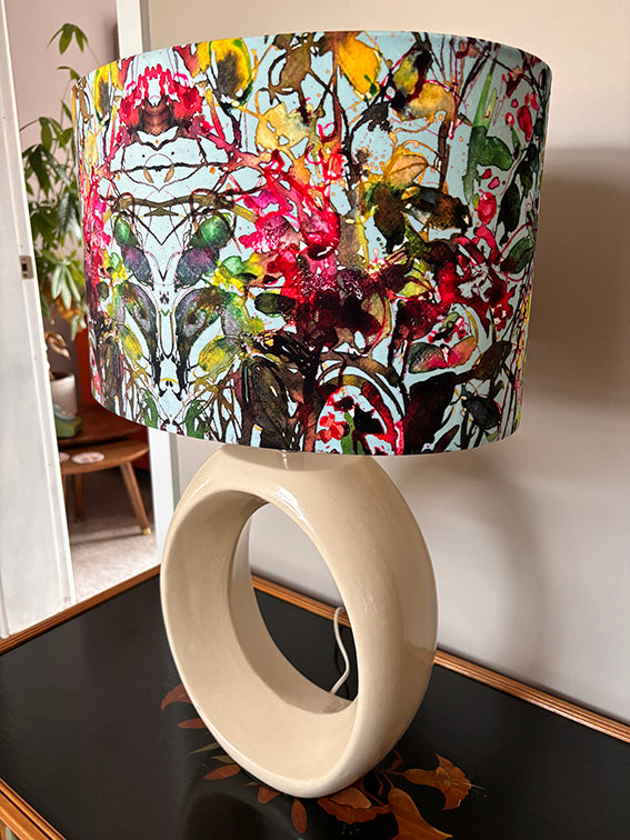 OVAL LAMPSHADE IN DUCK EGG