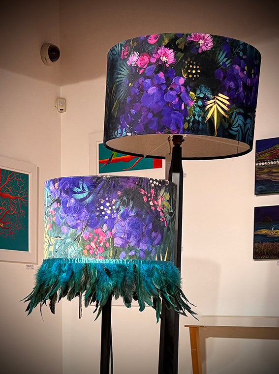 Custom Made velvet lampshades