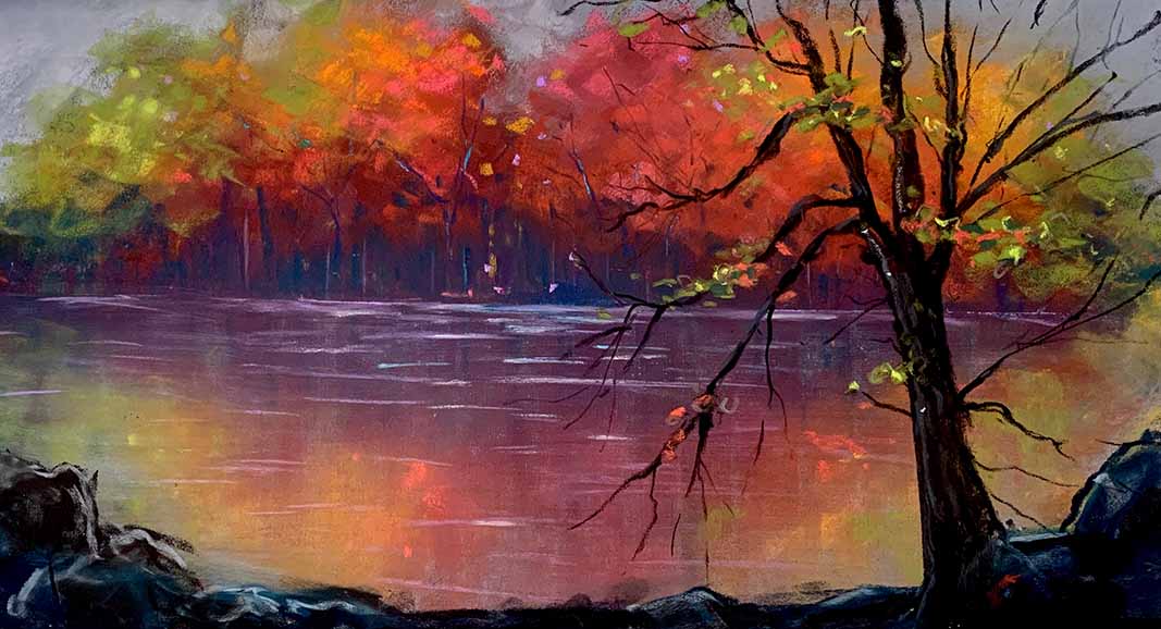 SPECIAL HALF PRICE OFFER!! PASTEL &amp; WATERCOLOUR CLASS: Autumn Reflections