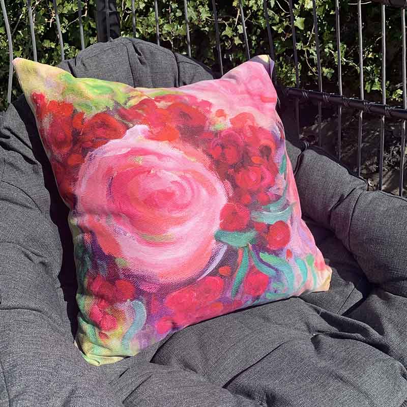 Peony deals throw pillow